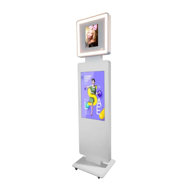 Portable and uniquely designed photo booth with moving wheels, party advertising display base