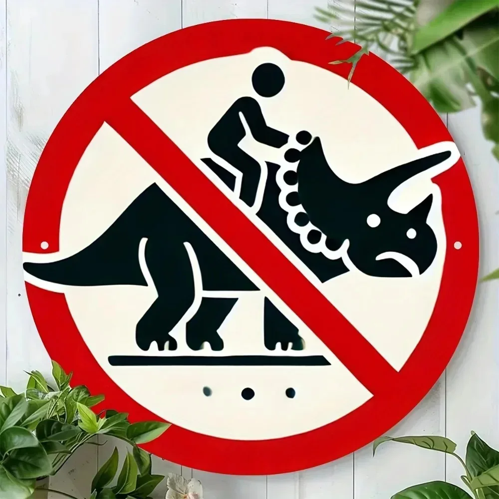 Plaque murale en aluminium « Pas de permis de conduire », 8x8 pouces, imperméable, durable, thème dinosaure, décoration pour bar ou « cave des hommes »
