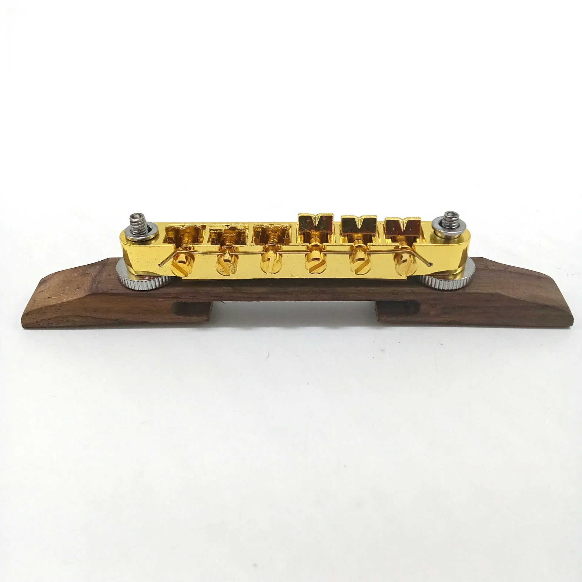 6 string Tune-O-Matic Roller Saddle Bridge For LP SG Archtop Jazz Guitar With Ebony Base