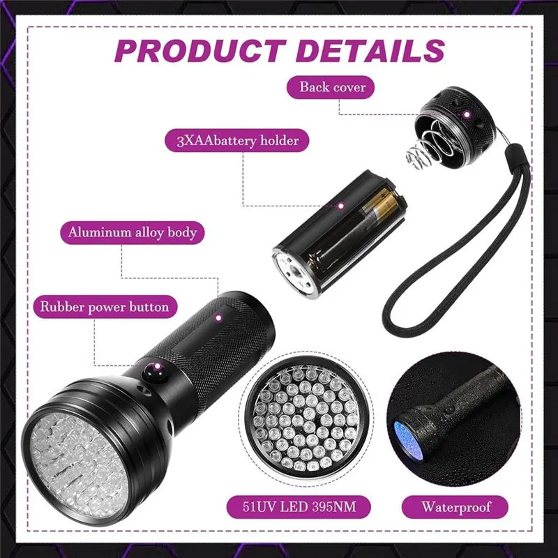 Multifunction 4Pcs Ghosthunting Equipment Kit 1 Pocket Digital 2 LED Light Up Pet Cat Ball 1 Black UV Flashlight,