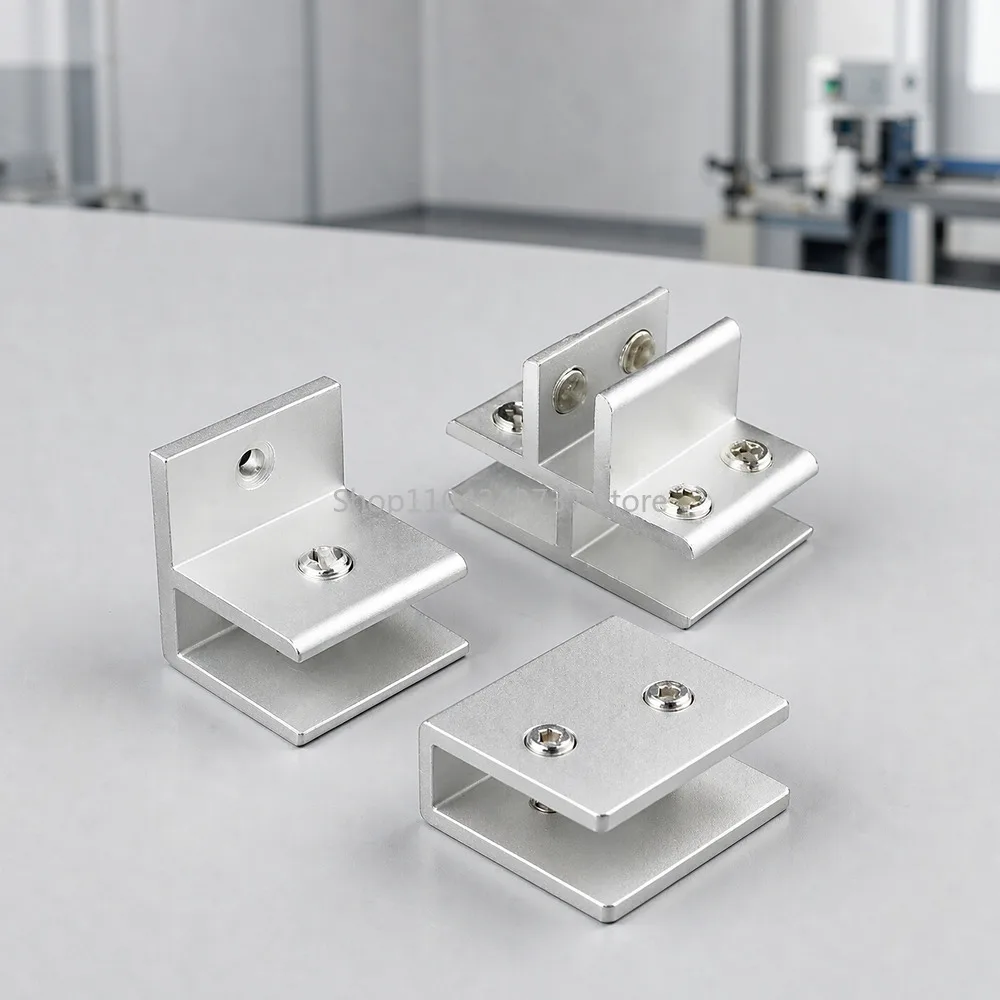Aluminum Alloy Glass Clamp Bracket 90 135 180 Degree Shelf Support Holder Clip for Glass Panel Furniture Hardware