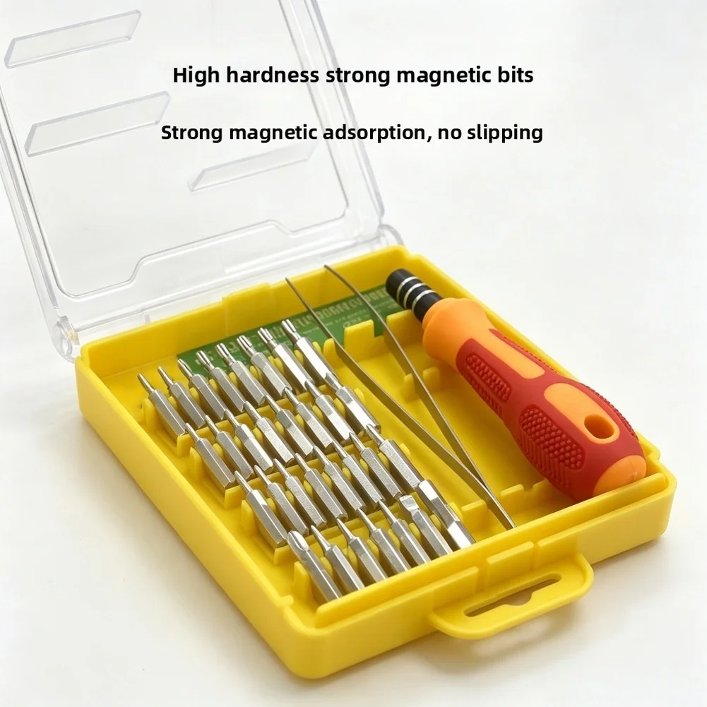 32 In 1 Precision Screwdriver Set Carbon Steel Magnetic Bits Yellow For Phone Computer Home Appliance Repair Tools Kit