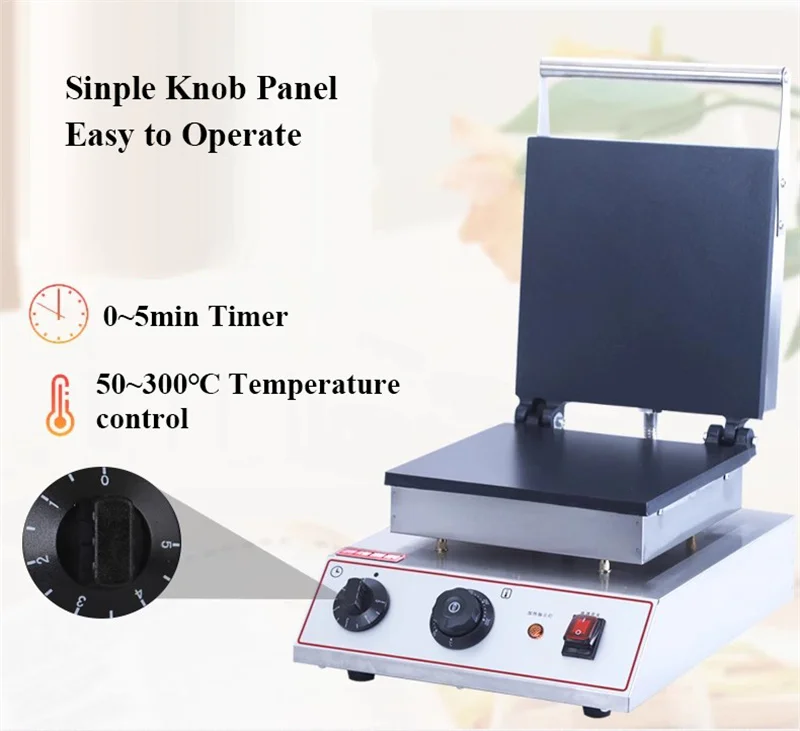 Kitchen 220V Crispy Egg Roll Maker Flat Pan Electric Cone Egg Rolls Making Machine Non Stick Coating Snack Equipment