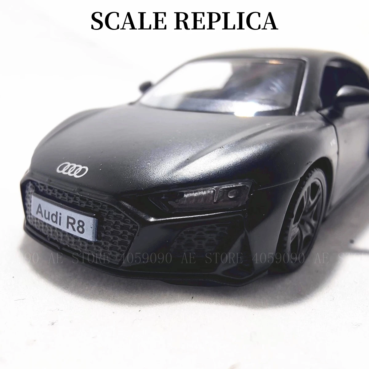 1:36 Audi R8 V10 Coupe Noire Metal Diecast Car Model Repilca Scale Miniature Collection Vehicle Hobby Kid Toy for Boy Xmas Gift