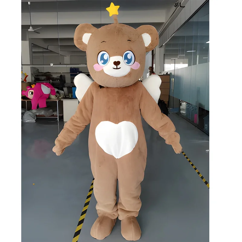 angel teddy bear mascot costume funny angel bear mascottes costume adult