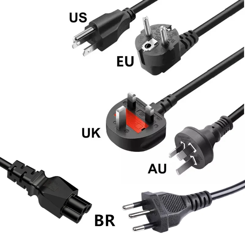 3 Prong AC Laptop Power Cord Universal Power Cable for Dell HP LG Lenovo Asus Acer Toshiba Sony Laptops 1.2M Power Cable
