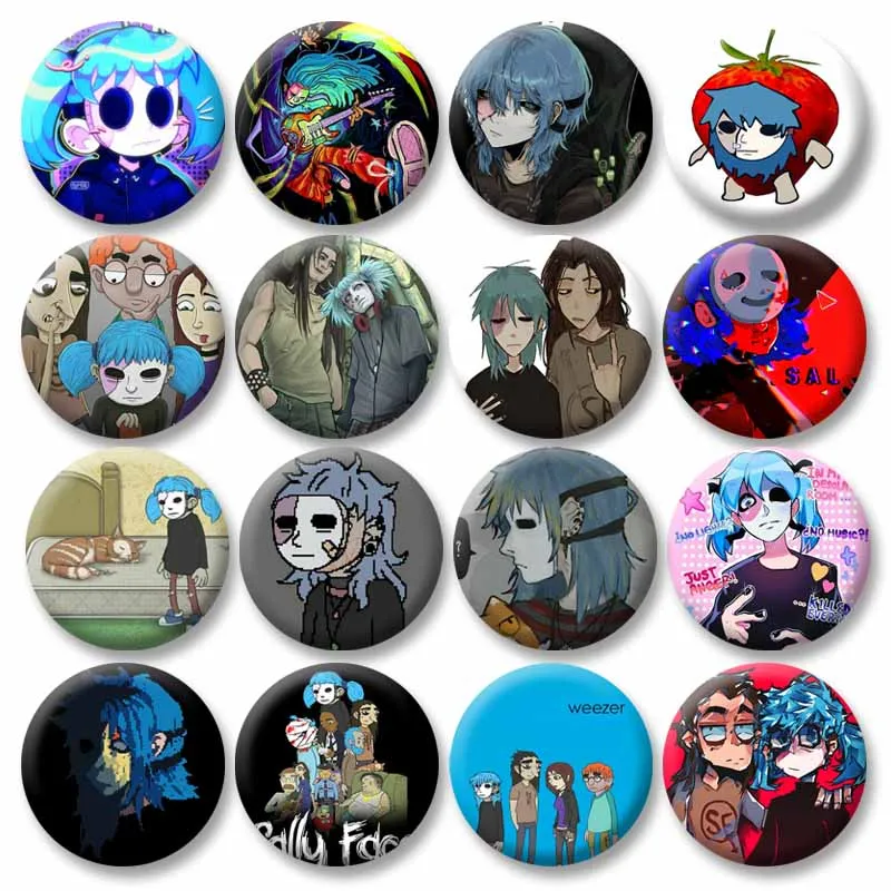 Sally Face Button Pins Creative Cartoon Game Figure Sal Fisher Art Brooch Badge for Backpack Hat Accessories Fans Jewelry Gifts
