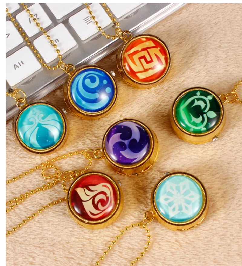 New Fashion Cute Pocket Watchs With Chain Necklace Pendant And Keychain Clock Adult Children Luminous Rotat With Chain Gifts