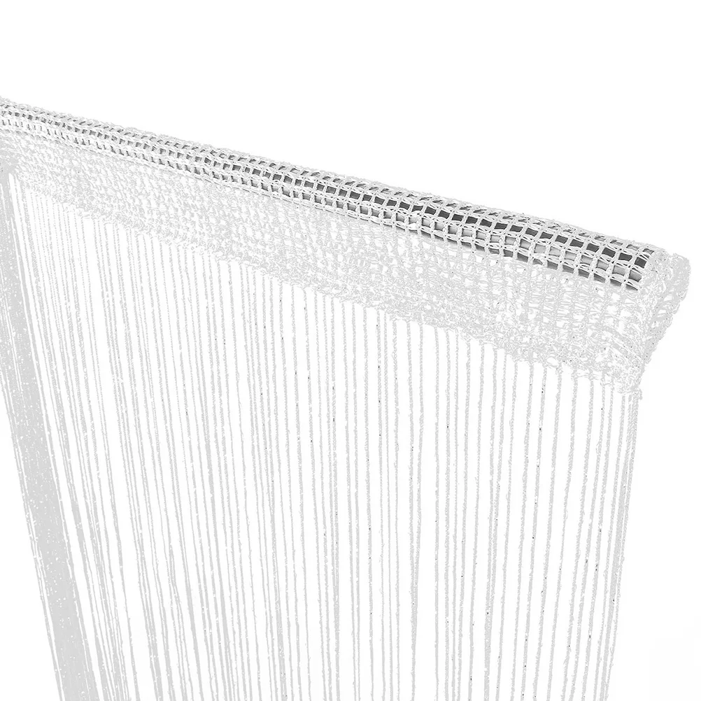 

2pcs Silver Thread Curtains White Room Divider Tassel Curtains for Doorway String Panel Decor Home Party Wedding