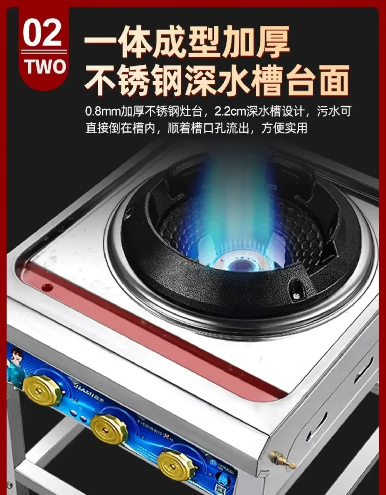 موقد غاز تجاري جديد ممتاز للمطاعم: موفر للطاقة ومتوسط الضغط ونار شرس على سطح الطاولة موقد غاز بشعلة واحدة