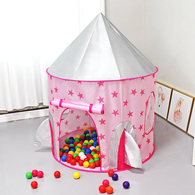Kinderen Draagbare Opvouwbare Tent Spel Speelgoed Grote Tent Baby Speelhuis Roze Prinses Tent Binnen/buiten Baby Ballenbad kasteel