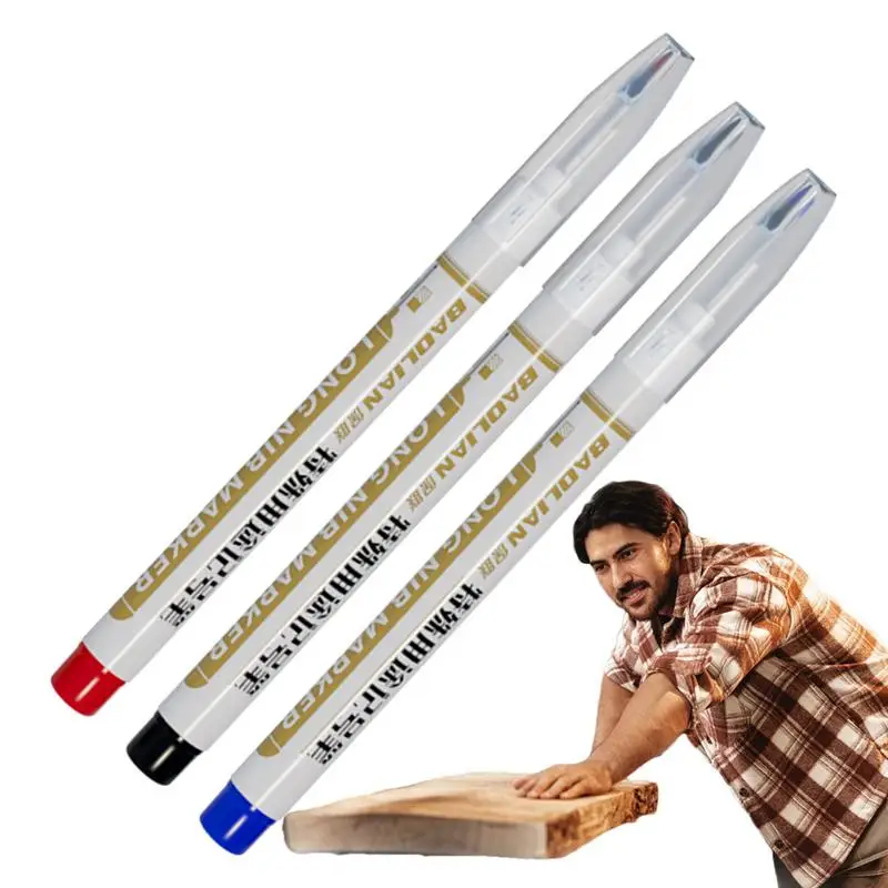 Deep Drill Hole Long Nib Marker Multi-purpose Ink Deep Drill Hole Carpenter Pens Quick Dry Waterproof Colorful Carpenter Pen