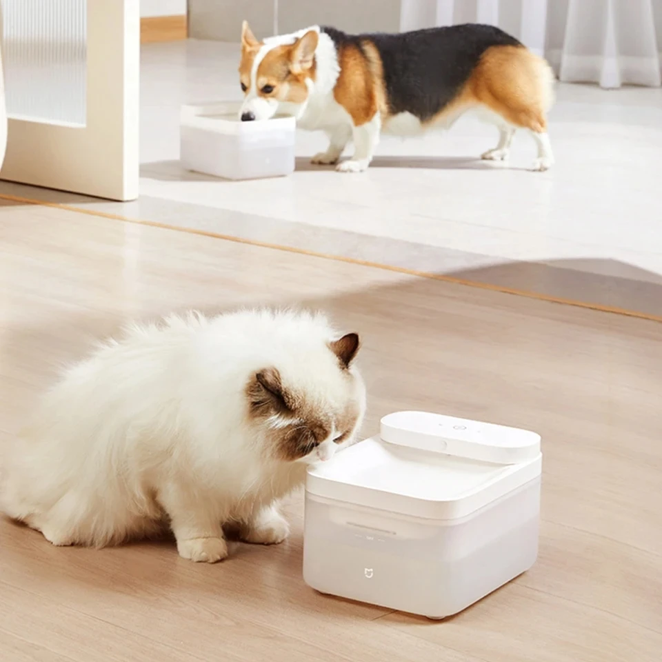 شاومى ميجيا موزع مياه ذكي لاسلكي للحيوانات الأليفة ، مستشعر موزع مياه القط ، منفذ سعة كبيرة ، ترشيح رباعي ، 3 لتر ، جديد