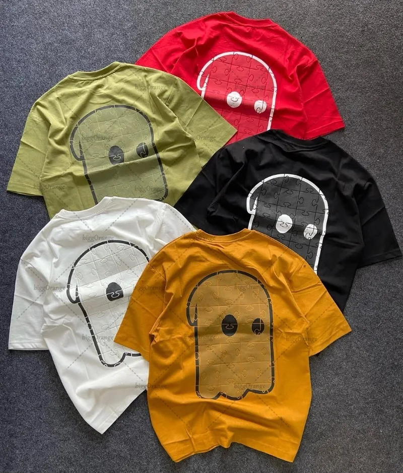 

New Street Hip-hop Kawaii Cartoon Ghost Casual Loose T-shirt Men American Retro Harajuku Y2K Fashion Punk Short-sleeved Women