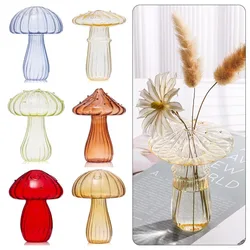 Pumpkin Glass Flower Bottle Halloween Decor Mushroo Vase Fairy Birthday Decoration Modern Decorative Pots for Plant Room Decor