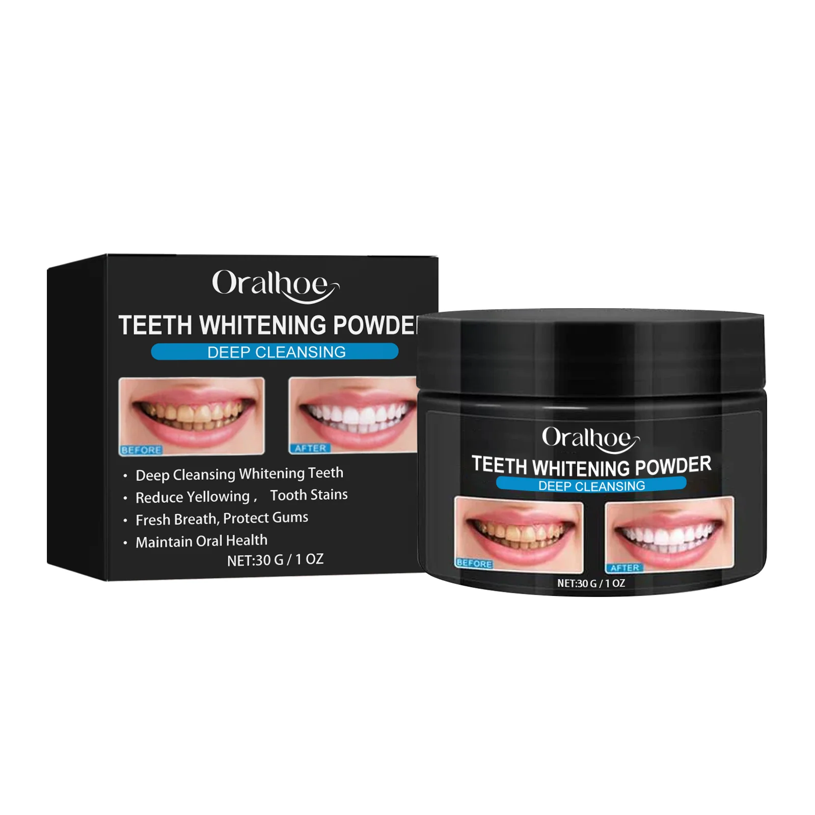 Activated Charcoal Teeth Whitening Powder Improve Teeth Yellowing Stain Strengthen Teeth Refresh Breath Tooth Brightening Powder