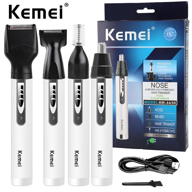 KEMEI Professional Men Electric Nose Ear Hair Trimmer donne indolori rifilatura sopracciglia barba tagliacapelli taglio rasoio