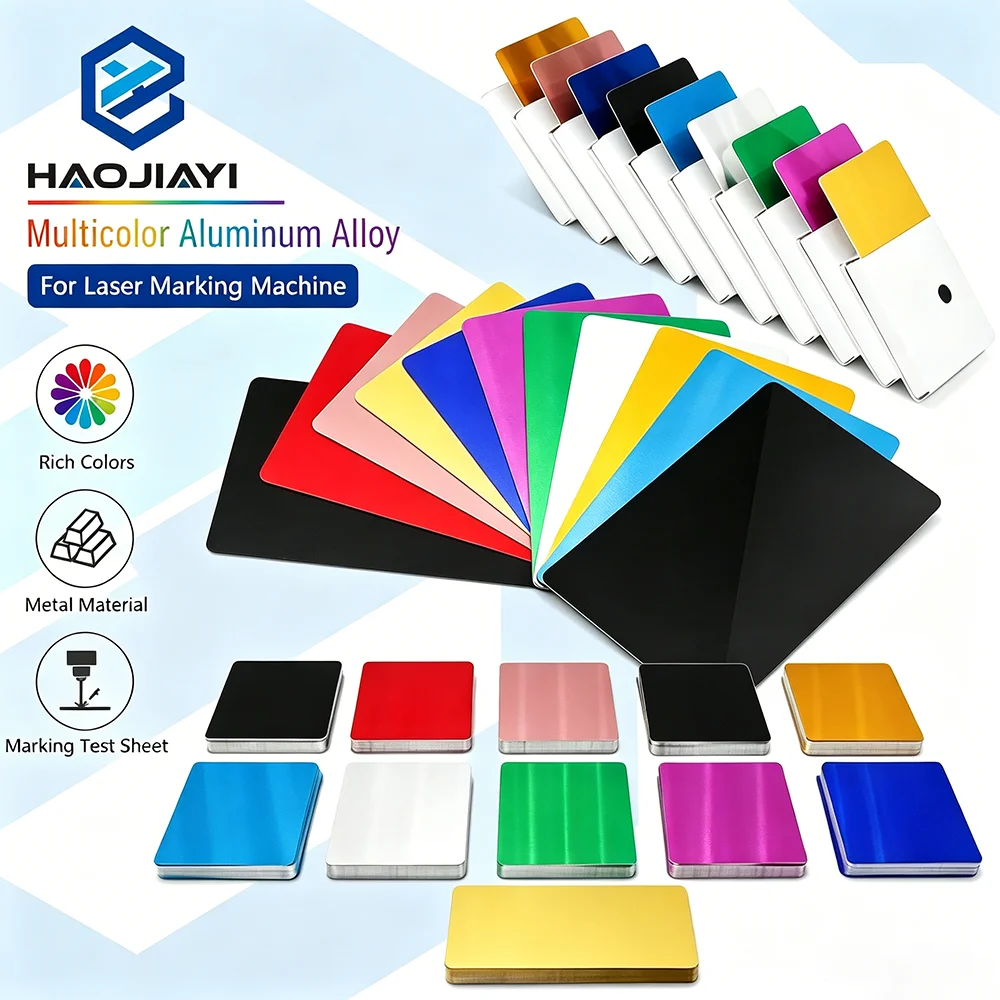 100PCS Multicolor Aluminum Alloy Business Card Metal Sheet Testing Material for Fiber Laser Marking Engraving Machine Accessory view 3