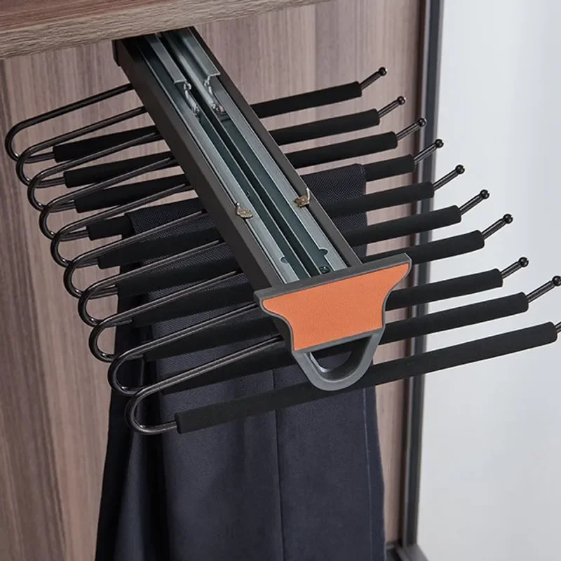 Non Slip Pants Hanger Space Saving Wardrobe Organizer Single Row Trousers Clip Rack Household Drying Holder For Jeans Skirts