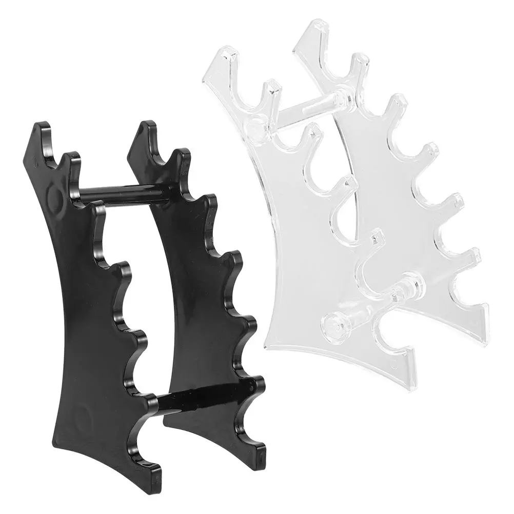 2 stücke Make-Up Trocknen Rack 6-Slots Kompakte Organizer Horizontale Stift Display-ständer Robuste Kunststoff Pinsel Halter Für Pinsel