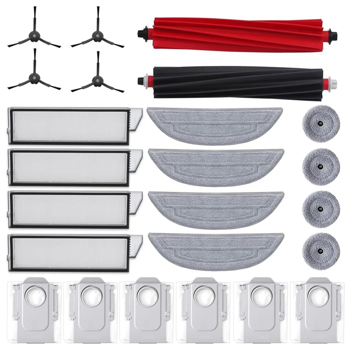 

A14G-24PCS Accessories Kit for S8 Max/MaxV Ultra Robot Vacuum Main Side Brushes Filters Mops Dust Bags Edge Mop