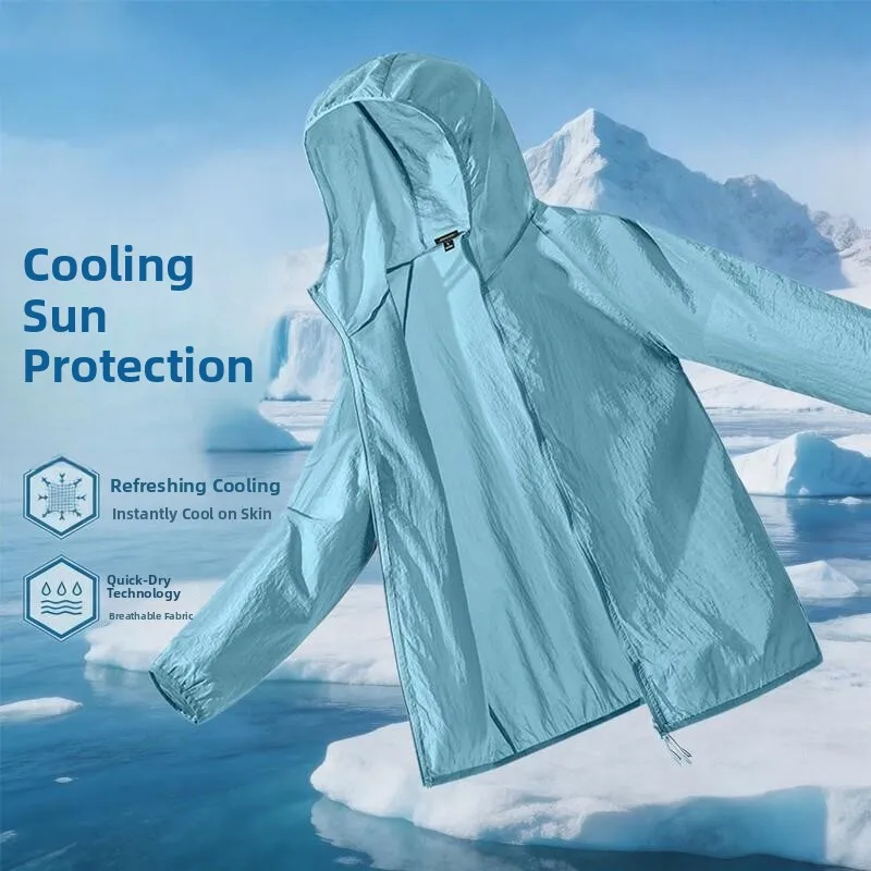 Men's Summer Ice Silk Fishing Jacket Lightweight Breathable Sun Protection Outerwear Polyester Fiber Quick Dry Waterproof Wea...