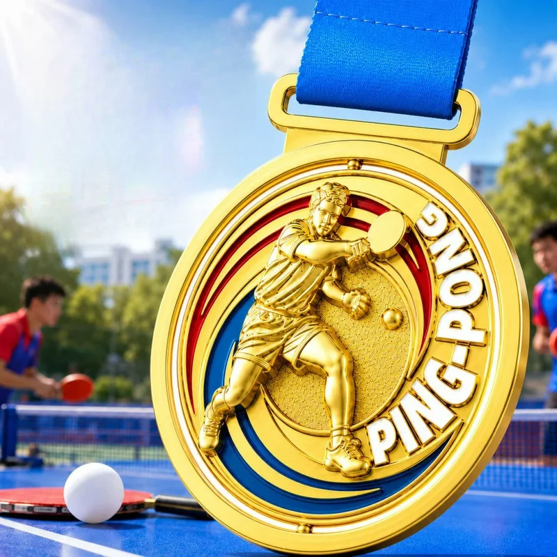 Customized table tennis spinning medal class team-building competition against-the-competition MVP commemorative plaque