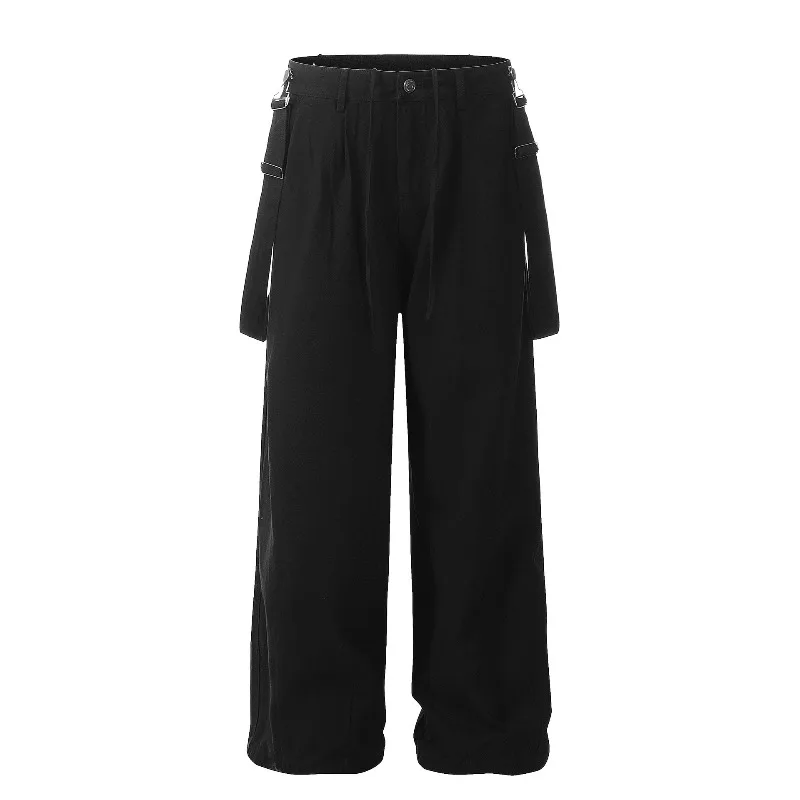 OR FL Detachable Shoulder Strap Design Sense Lantern 100 Cotton Women Cargo Trousers Retro Pull Rope Trendy Brand Y2k Overalls