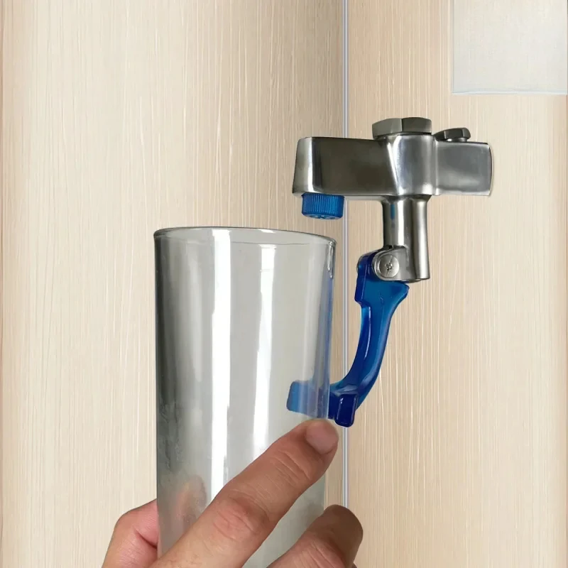 

Wall mounted push cup faucet for direct drinking water purification 304 stainless steel water dispenser adjustable water output