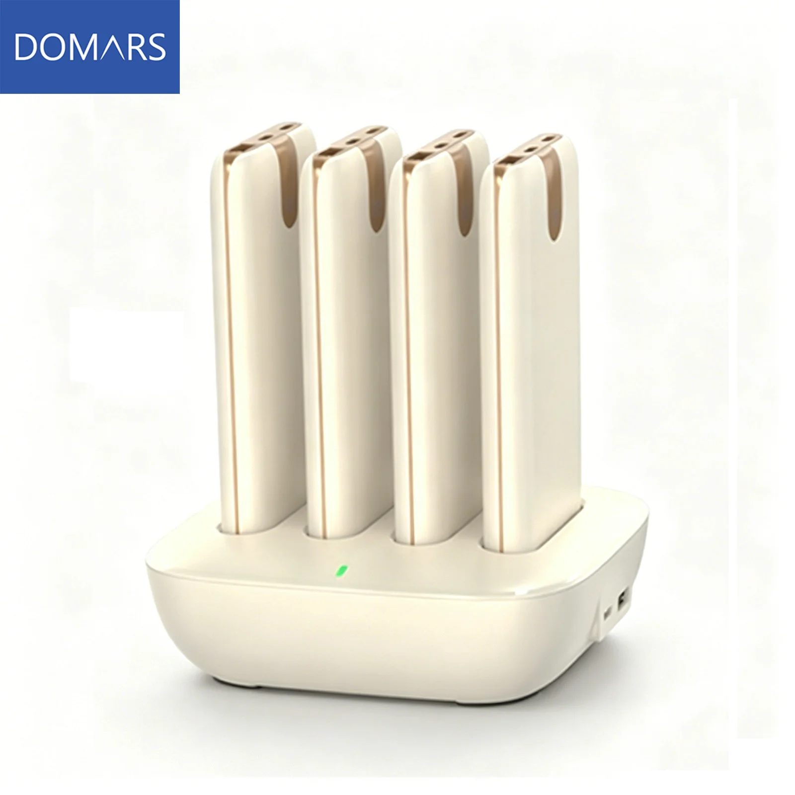 Domars 4x10000mAh Portable Power Bank with 22.5W Fast Charging Built-in Type-C Data Cable and Charging Dock For IPhone Huawei