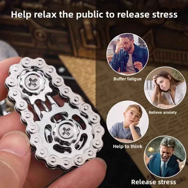 Metal Fidget Spinner Office Desk Toy Stress Relief Gears Hand Spinner for Adults desk decoration home decor Relieve stress relax