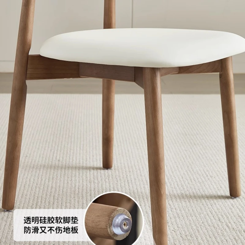 منتصف القرن الصلبة كراسي تناول الطعام الخشبية فندق فاخر الحد الأدنى بولي Leather كراسي تناول الطعام الجلدية لينة مسند الظهر البراز الأثاث Sillas