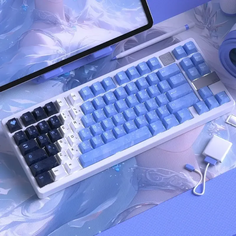 

Xue Yun Snow Female Keycaps Hot Sublimation PBT Adapted Mechanical Keyboard Keycaps