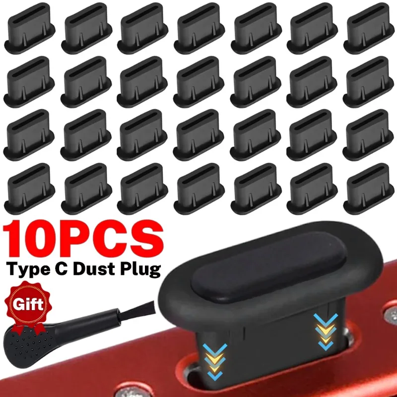 10-1PCS Upgraded Cellphone Charging Port Plugs Type-C Dustplug USB C Dustproof Cover Cap for iPhone 16 ProMax Samsung Protection
