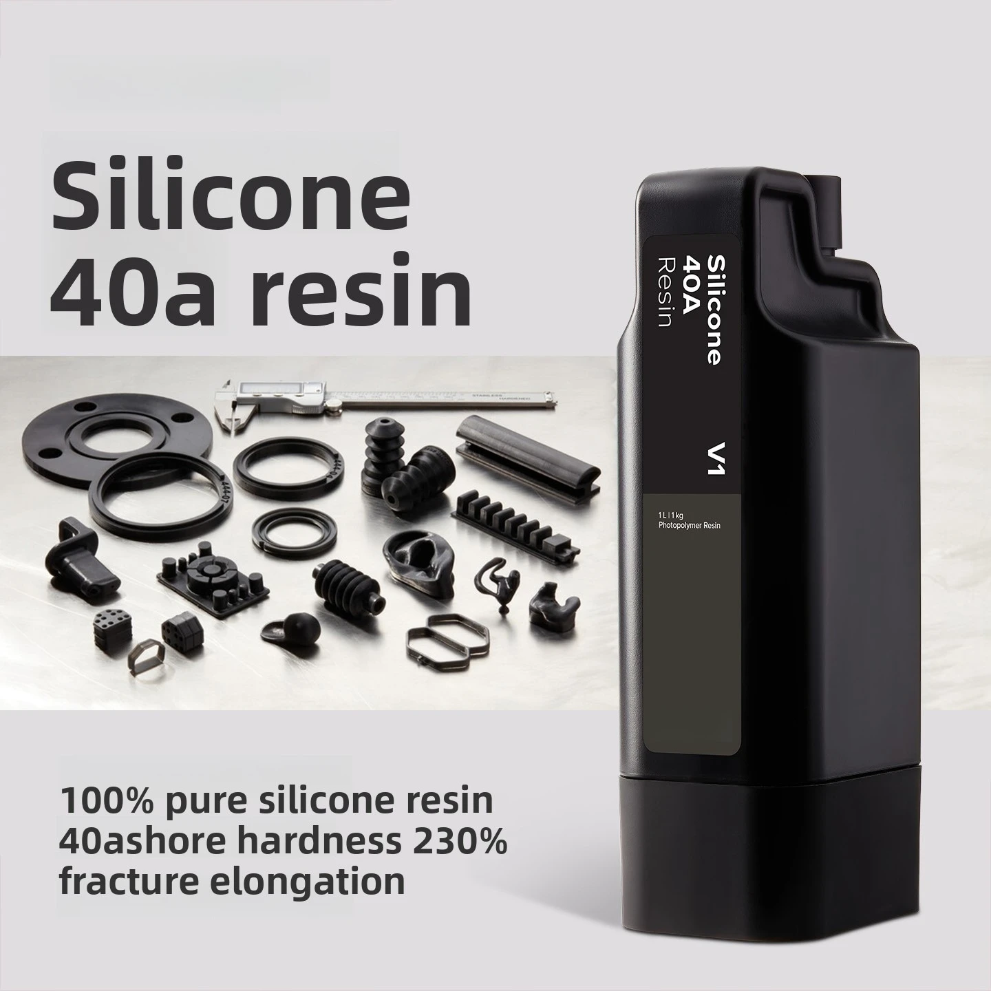 1 L Silicone 40A Photosensitive Resin for Form 4 Engineering 3D Printer Consumables Silicone 40A Resin