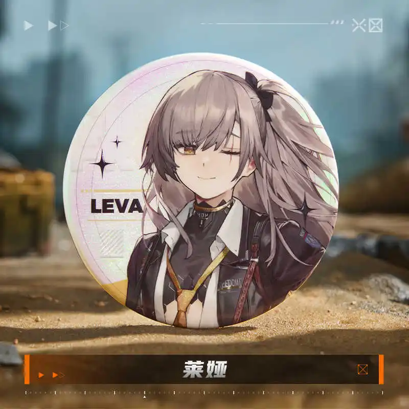Official GIRLS' Frontline 2:EX Exilium Leva Klukai Qiuhua Makiatto Badge Button Brooch Pins Accessories Anime Figure view 4