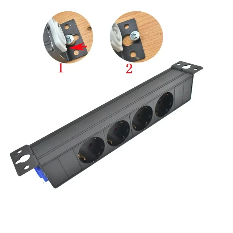 EU SOCKET PDU Power Strip aluminum alloy Schuko Powerlink box  3P Aviation plug   Rotating hook Aviation plug wireless socket