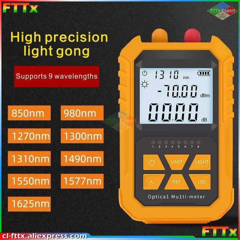 

4in1 Optical Power Meter Visual Fault Locator 5km/15km Light Pen LED Lighting OPM VFL Network Fiber Optic Cable Tester Tools