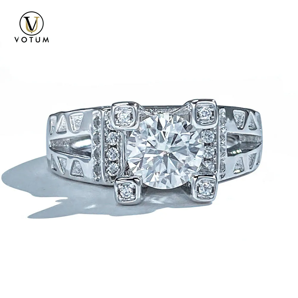 

Votum 1ct D Moissanite Certified Engagement Ring Women 925 Silver Adjustable Wedding Rings K Gold Plated Luxury Handmade Jewelry