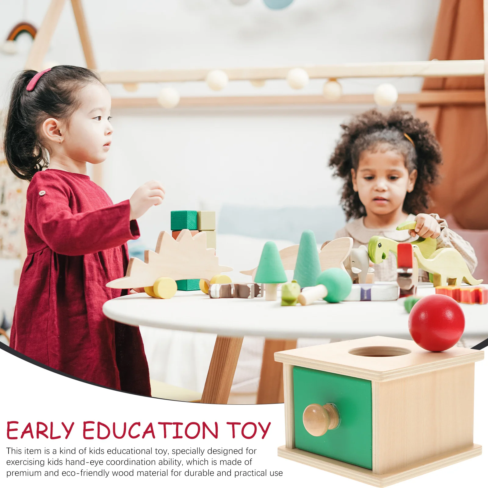 木製子供用教育用丸型運動手と目の協調ギフト軽量で耐久性のある環境に優しい