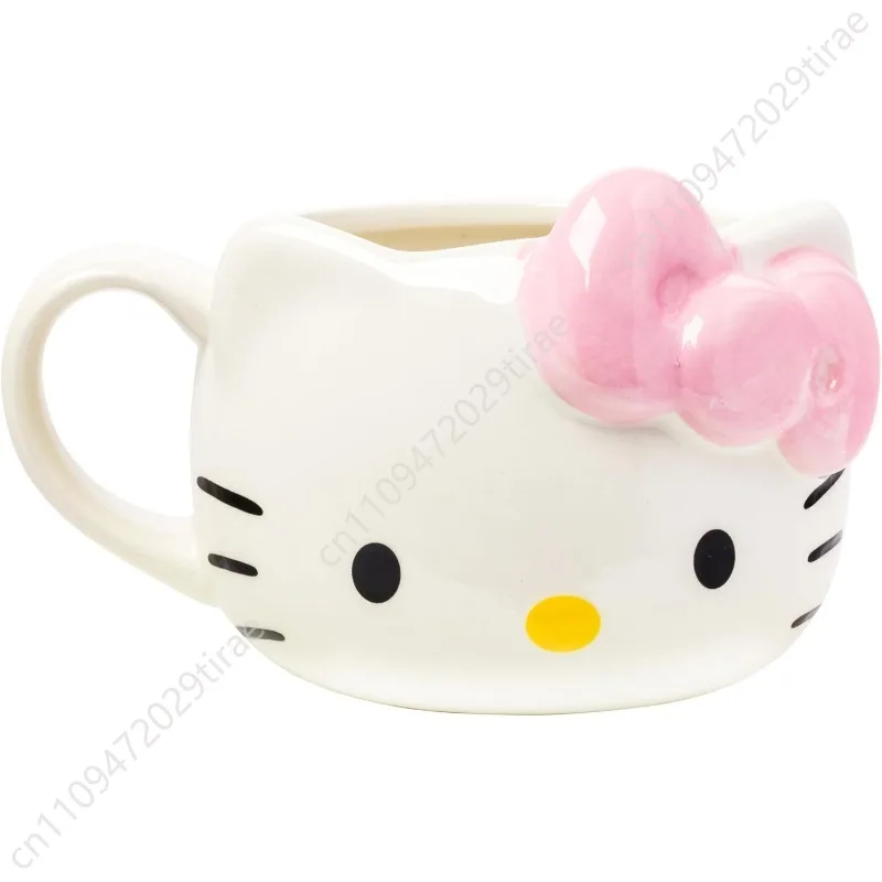 Silver Buffalo Sanrio Hello Kitty Pink Bow Ceramic 3D Sculpted Mug, 20 Ounces