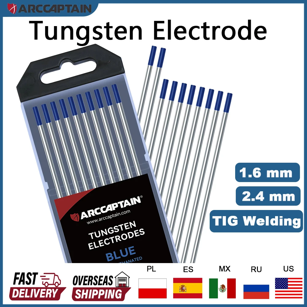 ARCCAPTAIN Tungsten Electrode Professional TIG Welding Tungsten Electrode Welding Rod 175mm/7 1.6 2.4mm for Tig Welding Machine