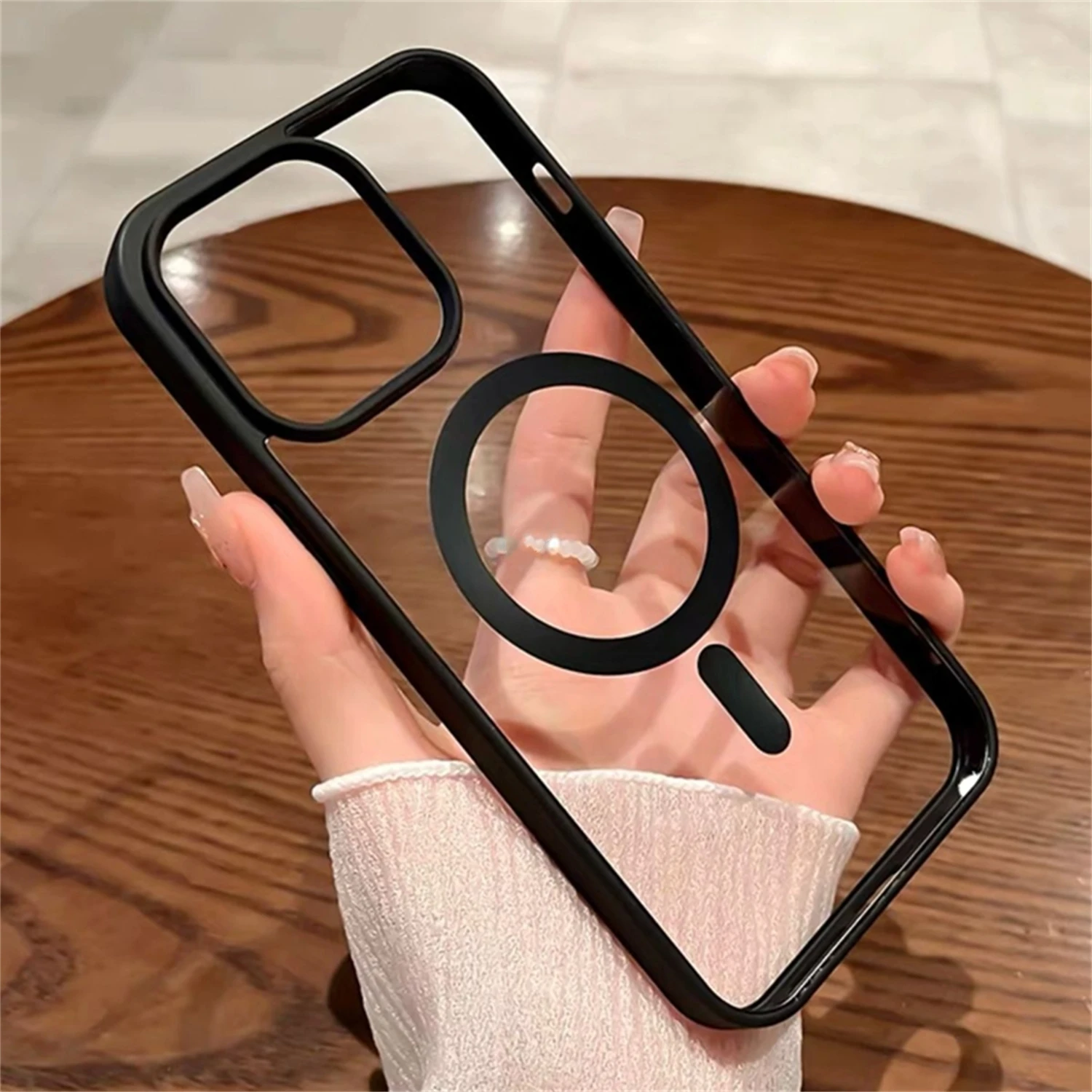 Luxury Shockproof For Magsafe Wireless Charge Case for iPhone 16 15 14 Plus 13 12 Mini 11 Pro XR XS Clear Magnetic Bumper Cover