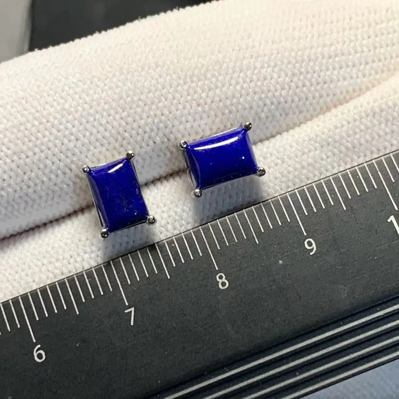 HEYYA STONE 5MM Natural Lapis Stud Earrings For Women 925 Silver Earrings Simple Fine Jewelry Stone Gemstone Classic Style