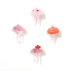 2 sztuk śliczne szklane meduzy Mini figurka wisiorek akwarium skaleph Decor Tiny Jelly Fish Ornament kobiety akcesoria do wyrobu biżuterii