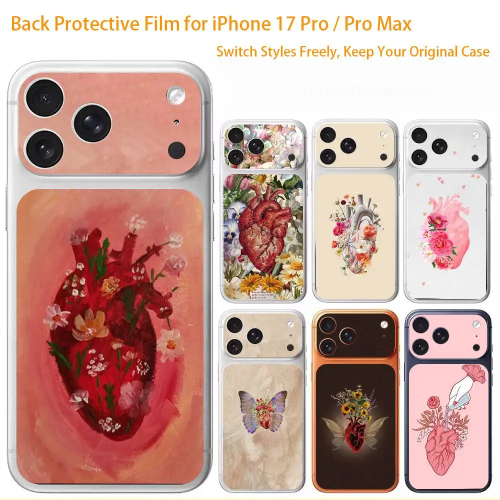 

Heart in Full Bloom 3D Full Body Skin Decal for iPhone 17/Pro/Pro Max Color Rear Protective Sticker