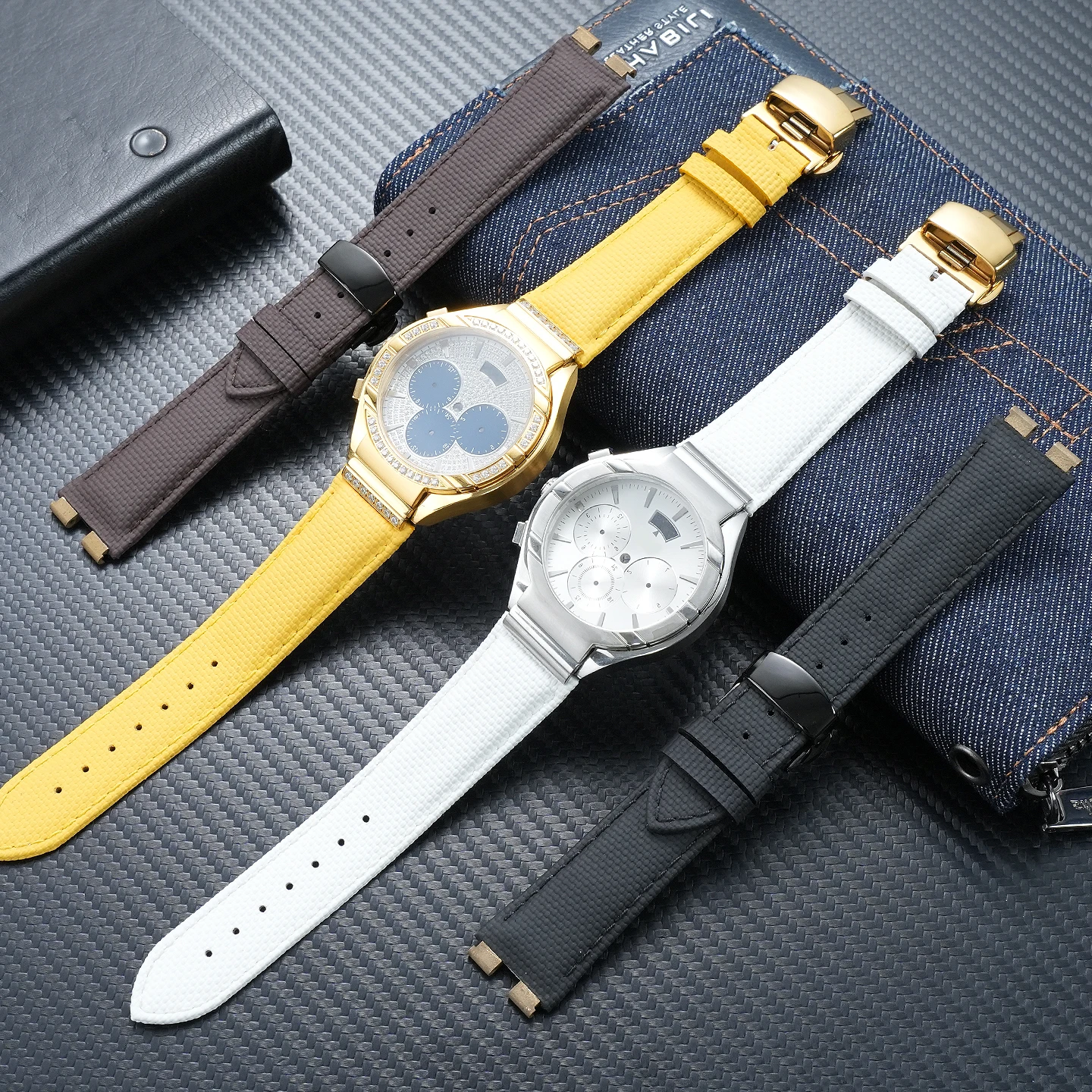 For Piaget PIAGETPOLO Collection FMK Calfskin Watch Strap G0A33039 G0A31159 High-Quality Fluororubber Watch Strap for Men 21mm