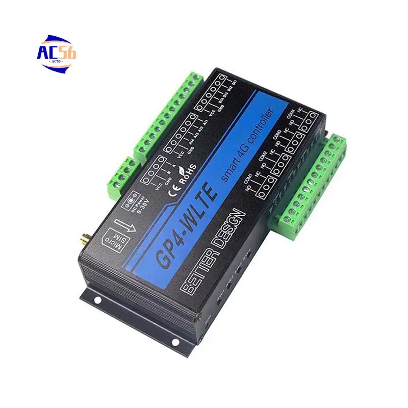 

AC56-GP4-WLTE Smart 4G Global GSM SMS APP Контроллер RS485 WEB Control 4 CH 4-20Ma Аналоговые входы 10A Релейные выходы