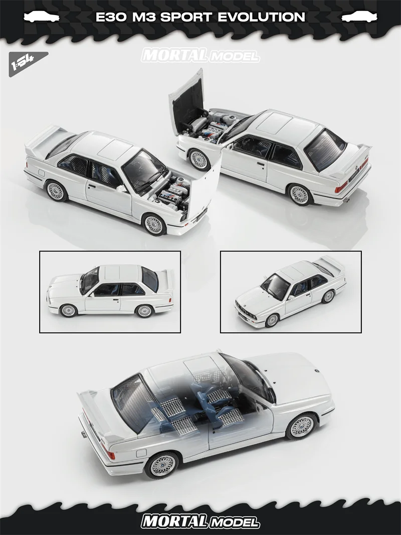 Mortal 1:64 SPORT EVOLUTION E30 M3 Model Samochodu z Odlewu Metalowego, Miniaturowe Prezenty