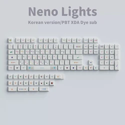 기계식 키보드 게이머용 XDA PBT 키캡, 한국어 영어 염료 하위 흰색 키캡, GMK67 키보드 KR 키캡 사용자 정의